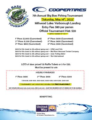 Fillable Online Sign Up Now For The 7th Annual Big Bass Fishing Fax