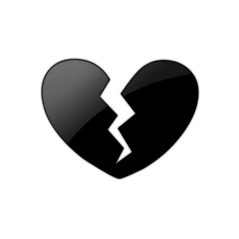 Emoji Black Heart Broken Png