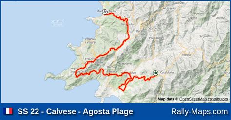 SS 22 Calvese Agosta Plage Stage Map Tour De Corse 1979 WRC