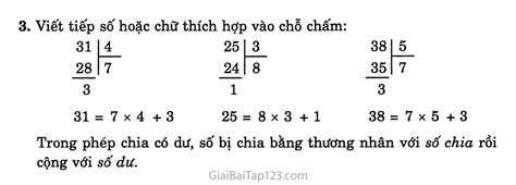 Giải Vở Bài Tập Toán Lớp 3 Tập 1 Bài 28 Phép Chia Hết Và Phép Chia Có Dư