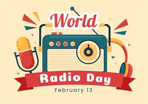 Dia Mundial Do Rádio Em 13 De Fevereiro Da Ideia De Modelo De Página De Destino E Pôster Em