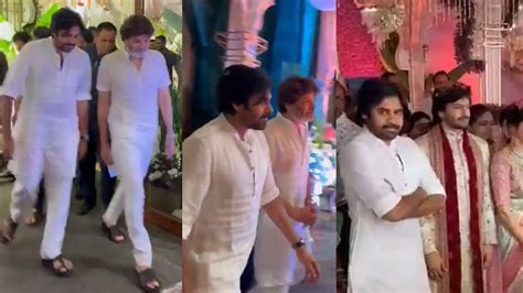 Pawan Kalyan Trivikram Visuals At Dvv Danayya Son Wedding Kalyan