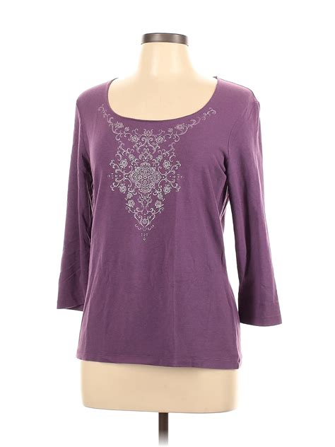 Talbots Purple Long Sleeve Blouse Size L 70 Off Thredup