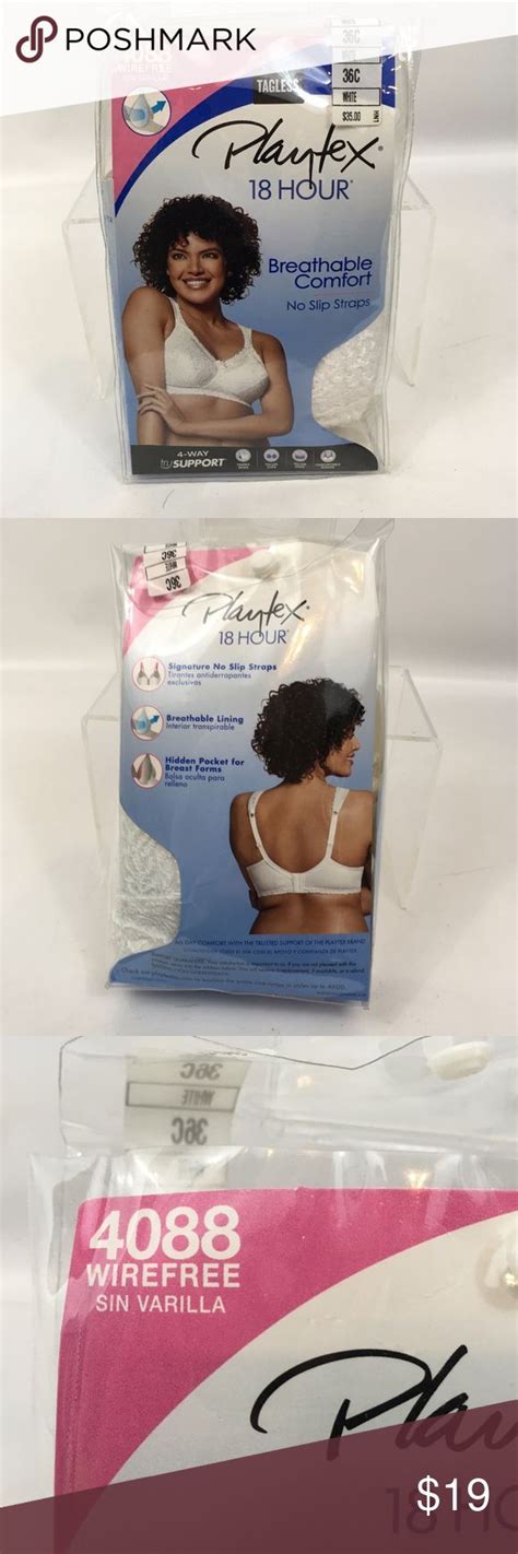 Playtex 4088 18 Hour 4 Way Support Bra 36c Nwt Playtex Support Bras