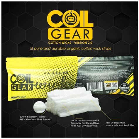 Jual Authentic Coil Gear Cotton Wicks Premium V2 Kapas Vape Organic