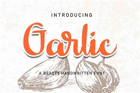 Garlic Font By Shiddiqart · Creative Fabrica