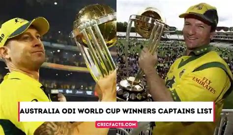 Australia ODI World Cup Winners Captains list | ICC Cricket World Cup ...