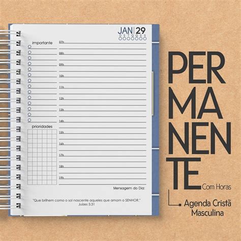 Agenda Crista Masculina Permanente 1dpp Produtos Elo7