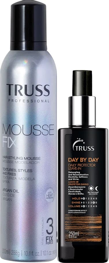 Kit TRUSS Mousse Fix Day By Day Leave In Beleza Na Web