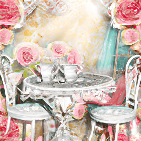 Beautiful Shabby Chic Outdoor Cafe Glittery Full Background Creative