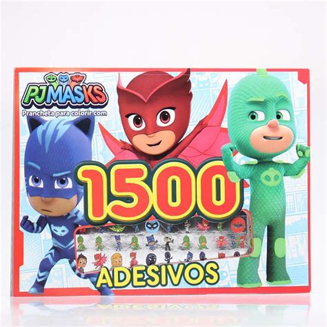 PJ Masks Prancheta Para Colorir 1500 Adesivos