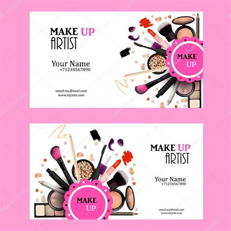 Maquillaje Artista Conjunto De Dise O De Tarjetas De Visita Productos