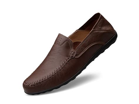 Sapatos Slowmoose Sapatos Casuais Masculinos De Couro Genu No Mocassins