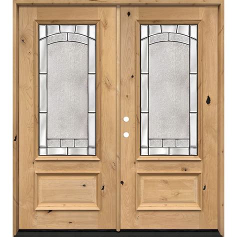 Lite Knotty Alder Wood Double Door Unit Door Clearance Center