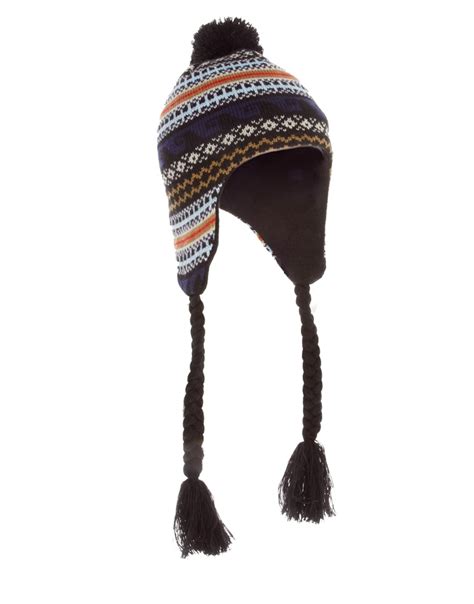 ASOS Peruvian Hat in Fairisle Design in Blue for Men - Lyst