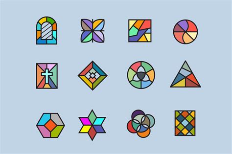 12 Stained Glass Icons ~ Icons ~ Creative Market