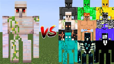 Enchanted Iron Golem Vs All Golems Minecraft Mob Battle Iron Golem