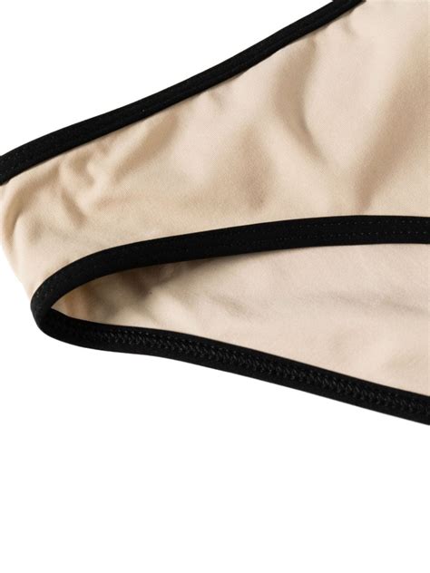 Totême Stripe Edge Bikini Bottoms Light Hay In White ModeSens