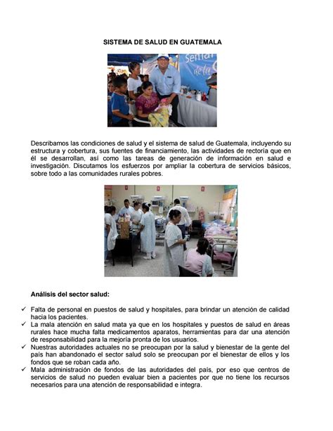 Sistema De Salud En Guatemala