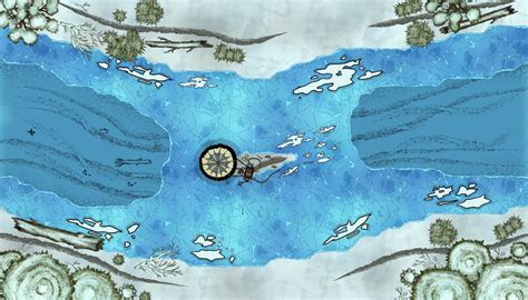 One Of The First Battlemaps I Ve Made An Air Balloon Crashlanded On A Small Island In An Icy