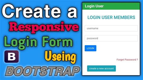 Make A Responsive Login Form Using Bootstrap On Your Android Mobile