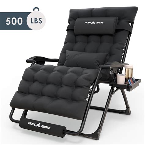 Techmilly Outdoor Folding XXL Lounge Chair Heavy Duty 33In XL Zero