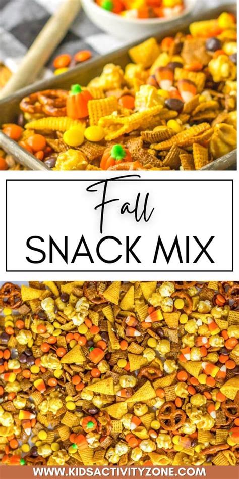 Fall Snack Mix With Text Overlay That Reads Fall Snack Mix And An