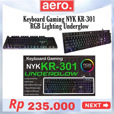 Jual Keyboard Gaming NYK Nemesis Pro RGB Lighting Underglow Rubber Dome