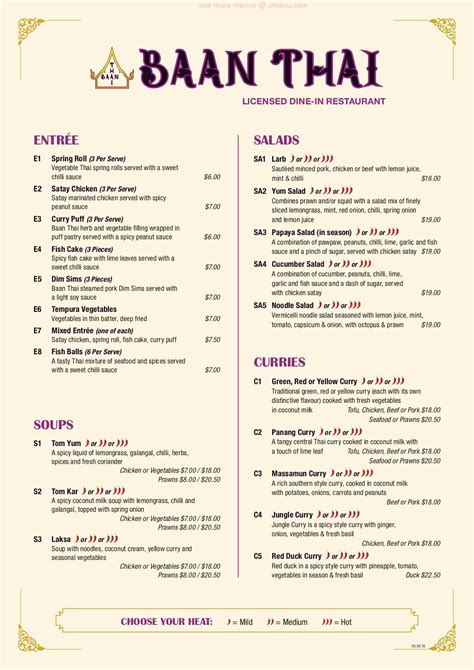 Online Menu Of Baan Thai Restaurant Beerwah Queensland 4519 Zmenu