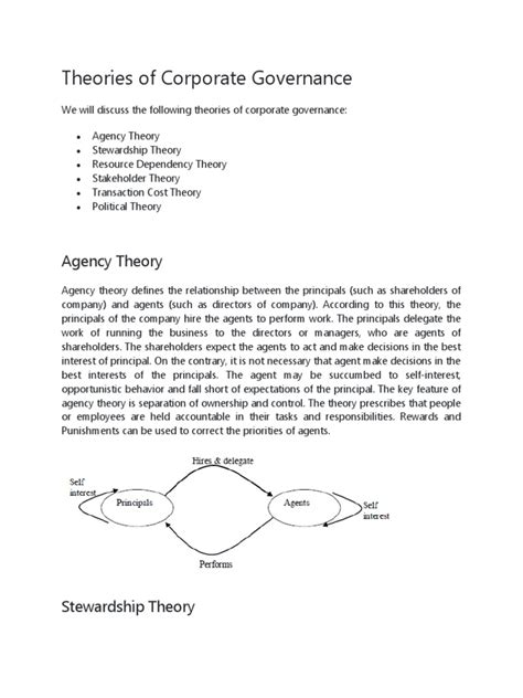 Theories of Corporate Governance | PDF | Corporate Governance ...