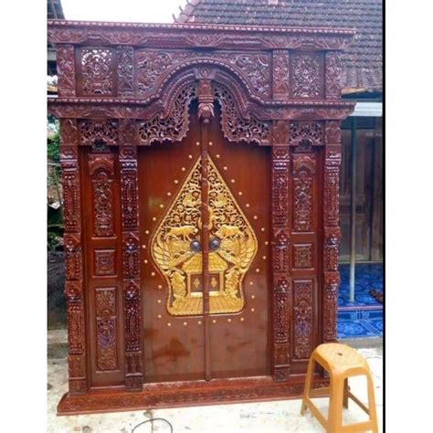 Jual Pintu Gebyok Ukir Kelir Wayang Kayu Jati Ukuran M X M Shopee