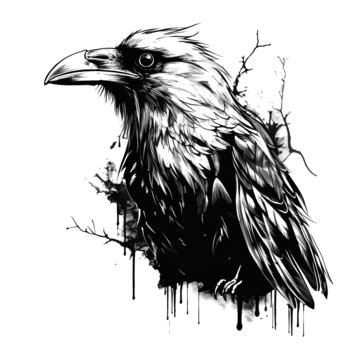 Vector Graphic Sketch Of Raven Vector Sketch Halloween Vibes Element