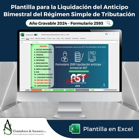 Plantilla Para Liquidar Los Anticipos Bimestrales Del R Gimen Simple