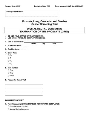 Fillable Online Digital Rectal Screening Examination Of The Prostate