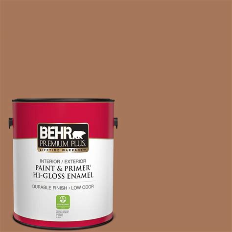 Behr Premium Plus Gal F Toasted Chestnut Hi Gloss Enamel