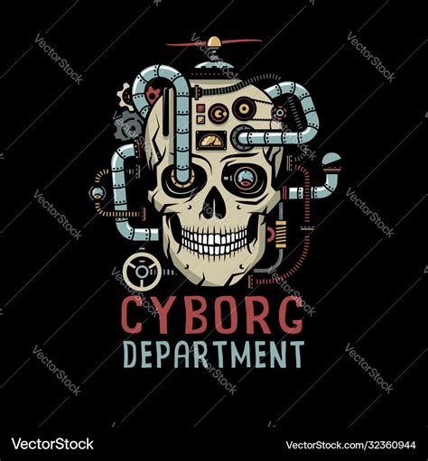 Steampunk Cyborg Skull Royalty Free Vector Image