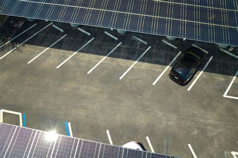 Premium Photo Aerial View Of Solar Panels Installed As Shade Roof