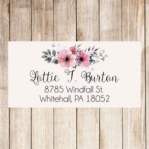 Floral Return Address Labels Cute Address Labels Flowers