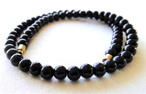 Black Onyx Necklace 6mm 16 Genuine Natural Stone Beads 6mm Black Onyx Beads Mapenzigems Etsy