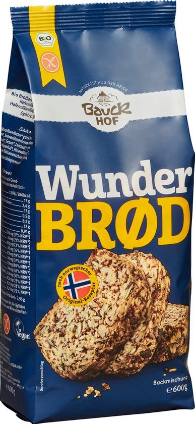 Bauckhof Bakmix Wunderbröd glutenvrij 600 g bol