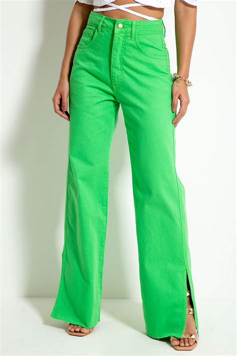 Descobrir 35 imagem calça wide leg verde br thptnganamst edu vn