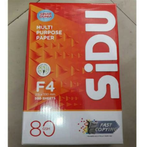 Kertas Hvs F4 80 Gram Sidu