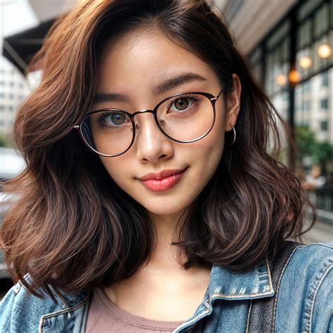 Premium Photo A Woman Wearing Glasses And A Shirt With A Shirt That