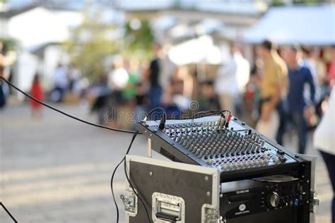 Closeup of a Disc Jockey Equipment in a Ceremony Stock Photo - Image of ...