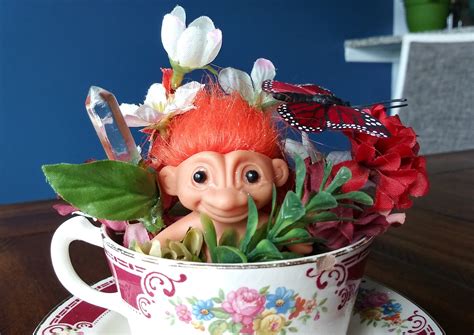 Floral Arrangements Vintage Teacup Troll Flower Arrangement Home