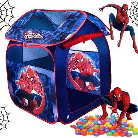 Barraca Bolinhas Infantil Casa Homem Aranha Azul Menino Dobr Vel