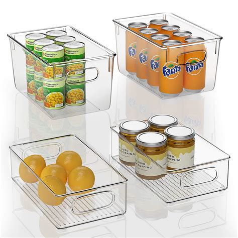 Buy Finew 4 Pack Clear Storage Organiser Box 2 Large2 Small Stackable