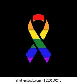 Aids Awareness Ribbon Rainbow Colors Icon Stock Illustration 1110159248 ...