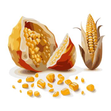 Corn Kernel Vector Sticker Clipart Corn Is A Yellow Seed Cartoon