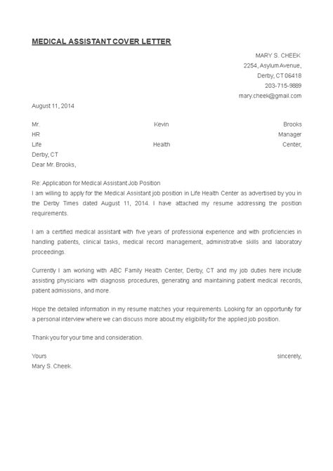 Kostenloses Medical Assistant Cover Letter